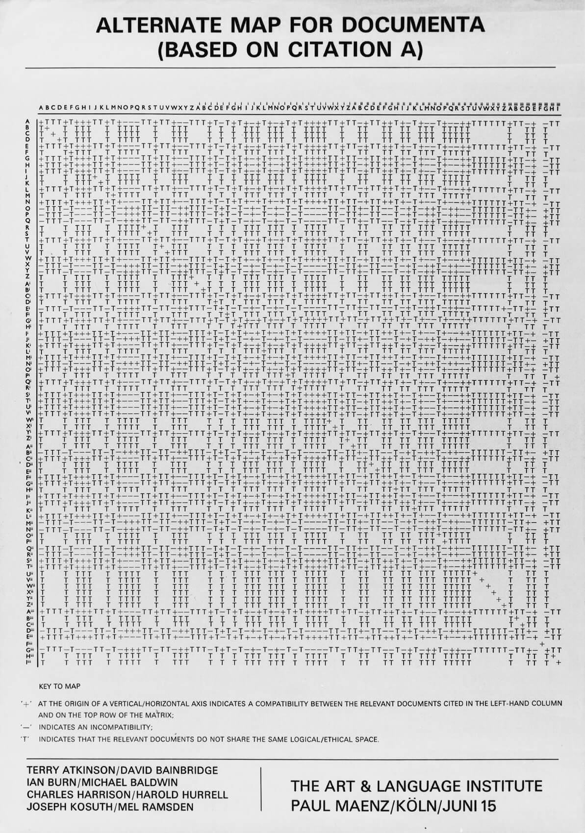 Art & Language: Alternate Map for Documenta, (72.2 x 50.6 cm) 1972.