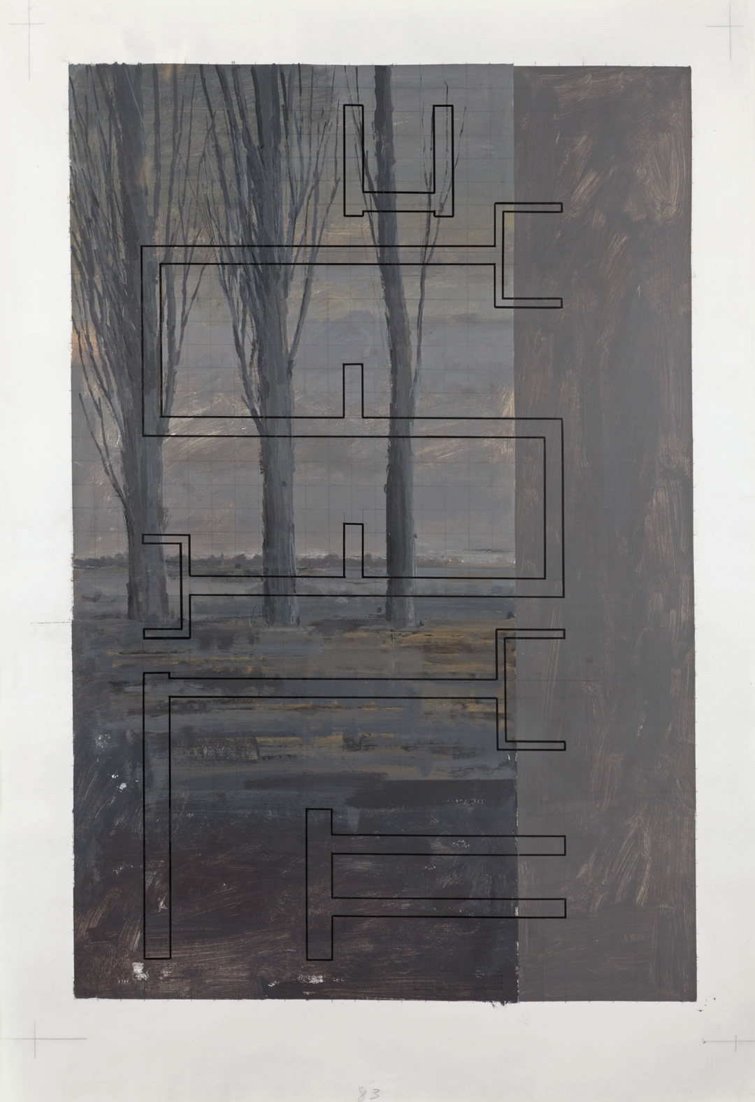 Art & Language: Study for Hostage 83, (140.5 x 100 cm) 1991.
