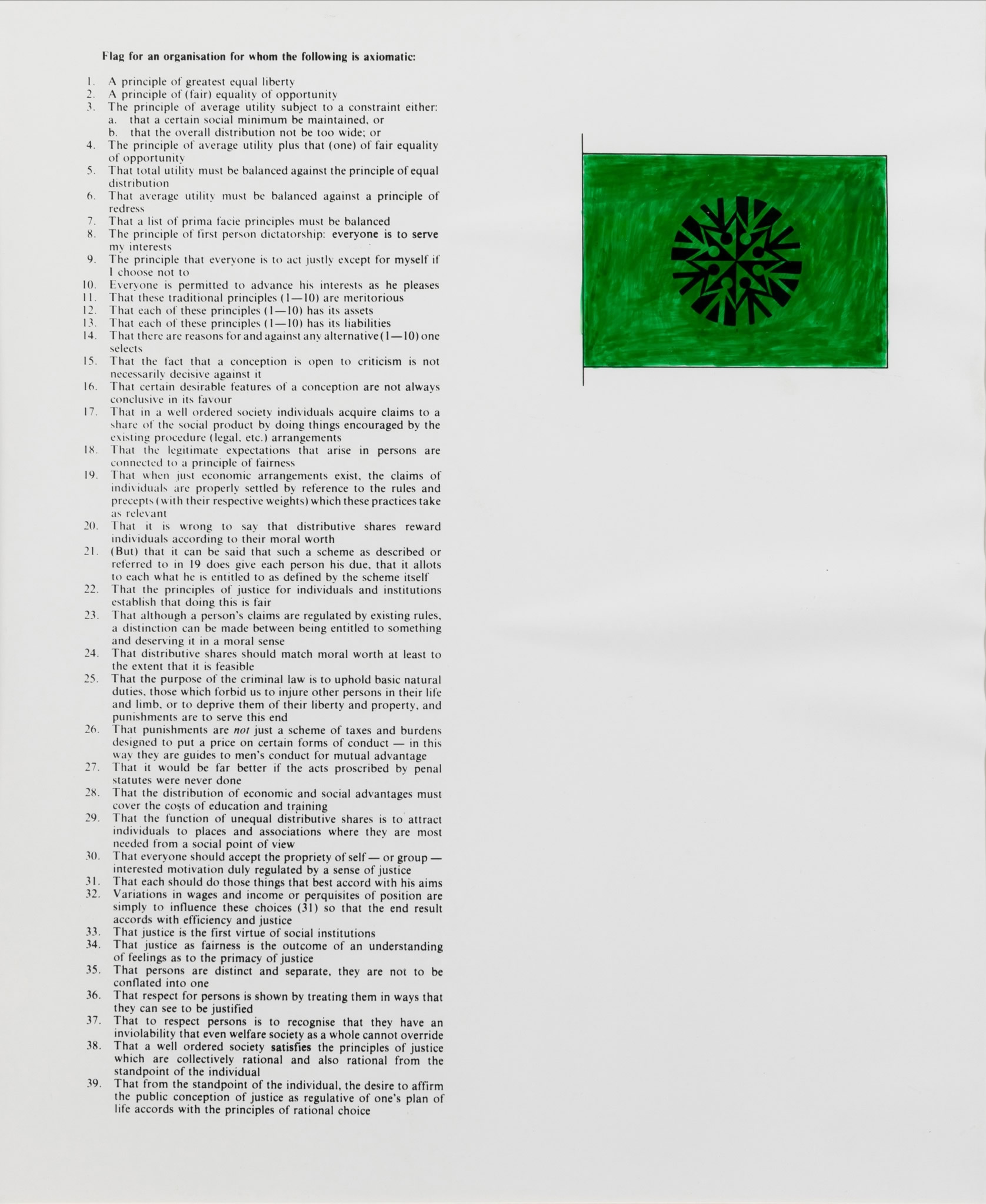 Art & Language: 4 Flags for Organisations (58.4 x 48 cm) 1978.