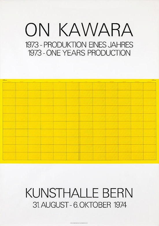 On Kawara, Kunsthalle Bern 1974. Exhibition Poster.