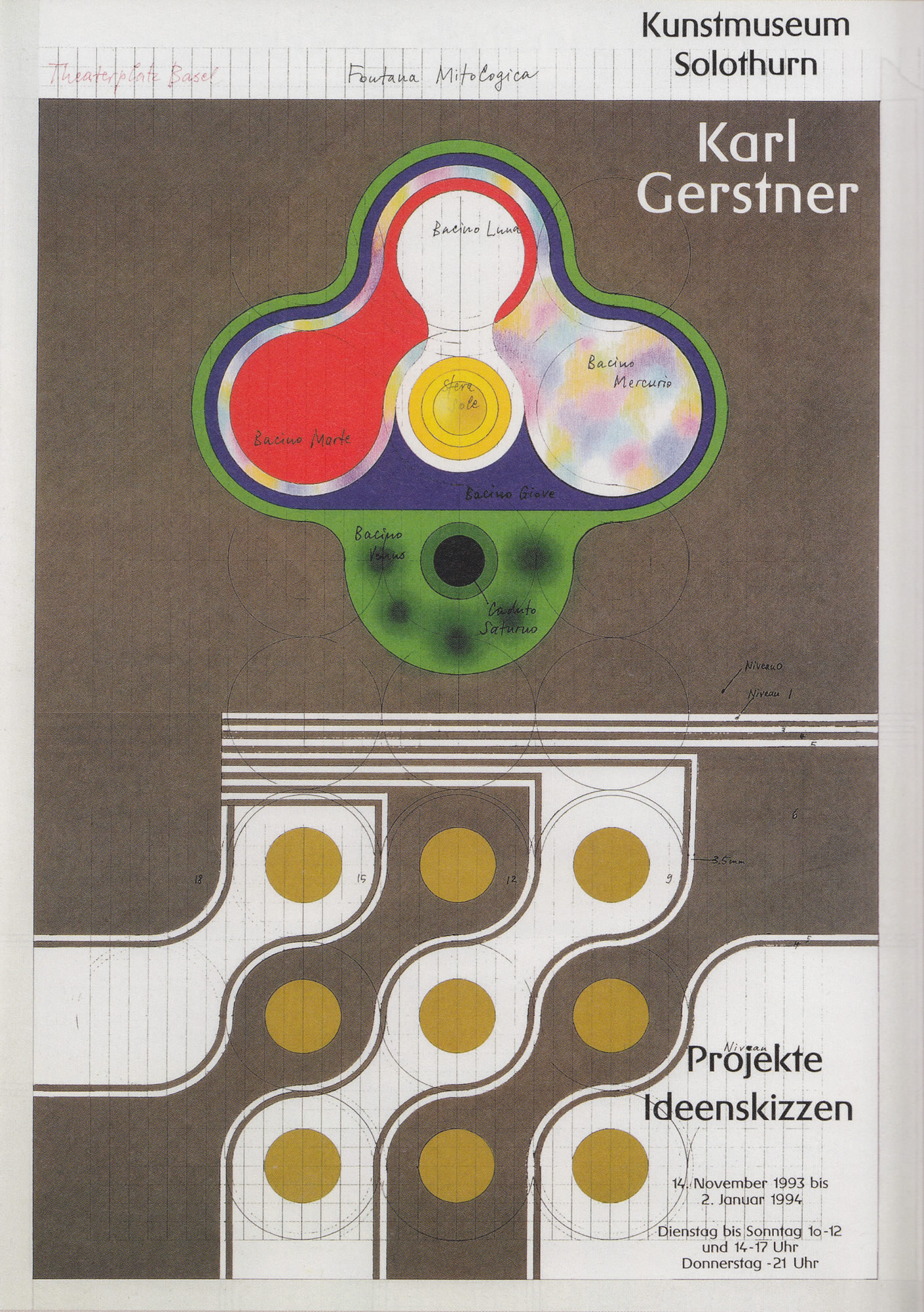 Projekte Ideenskizzen. Kunstmuseum Solothurn. Poster. Designer: Karl Gerstner