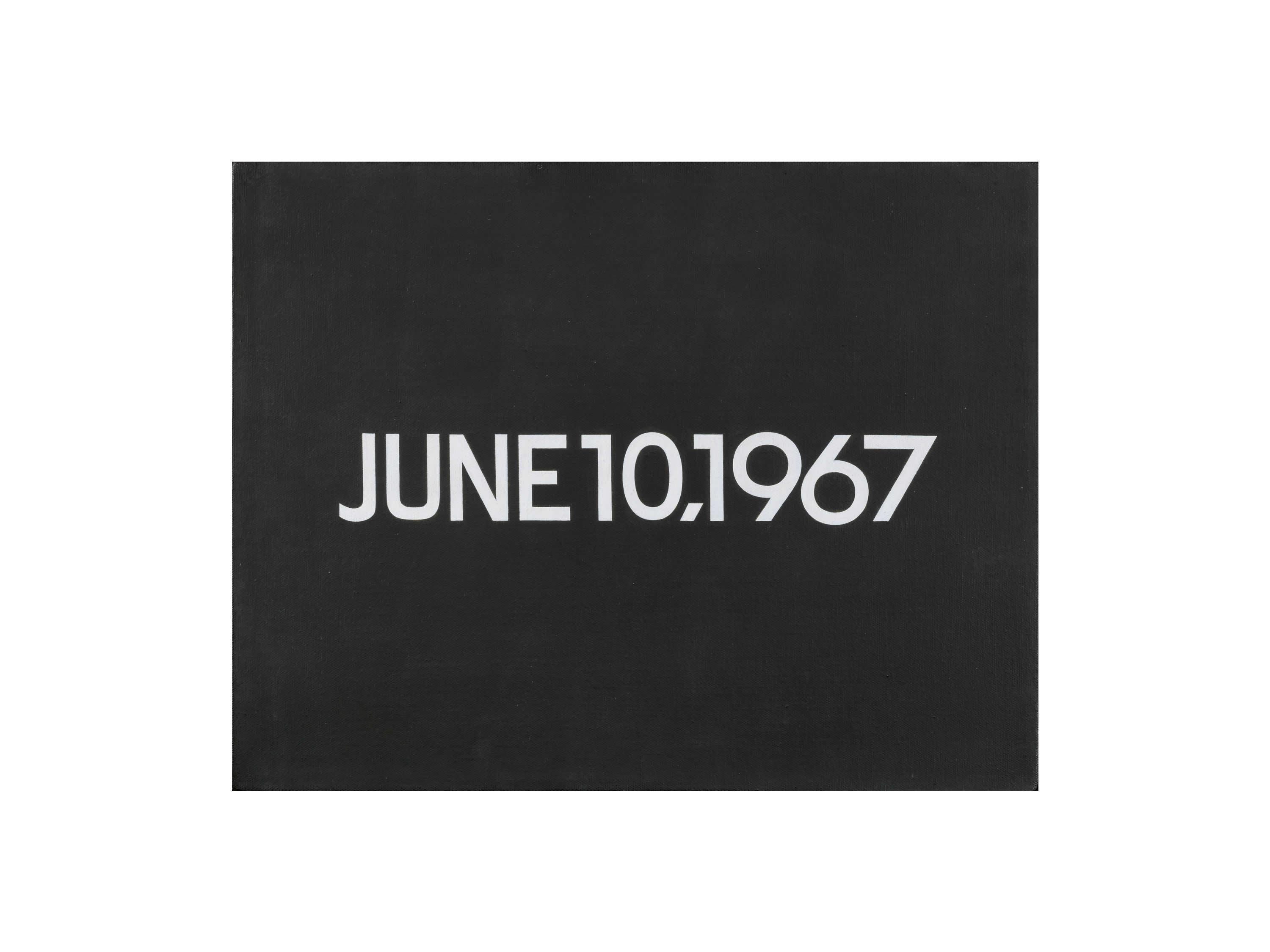 On Kawara: JUNE 10, 1967, Liquitex on canvas, 25.4 x 33 cm, 1967.