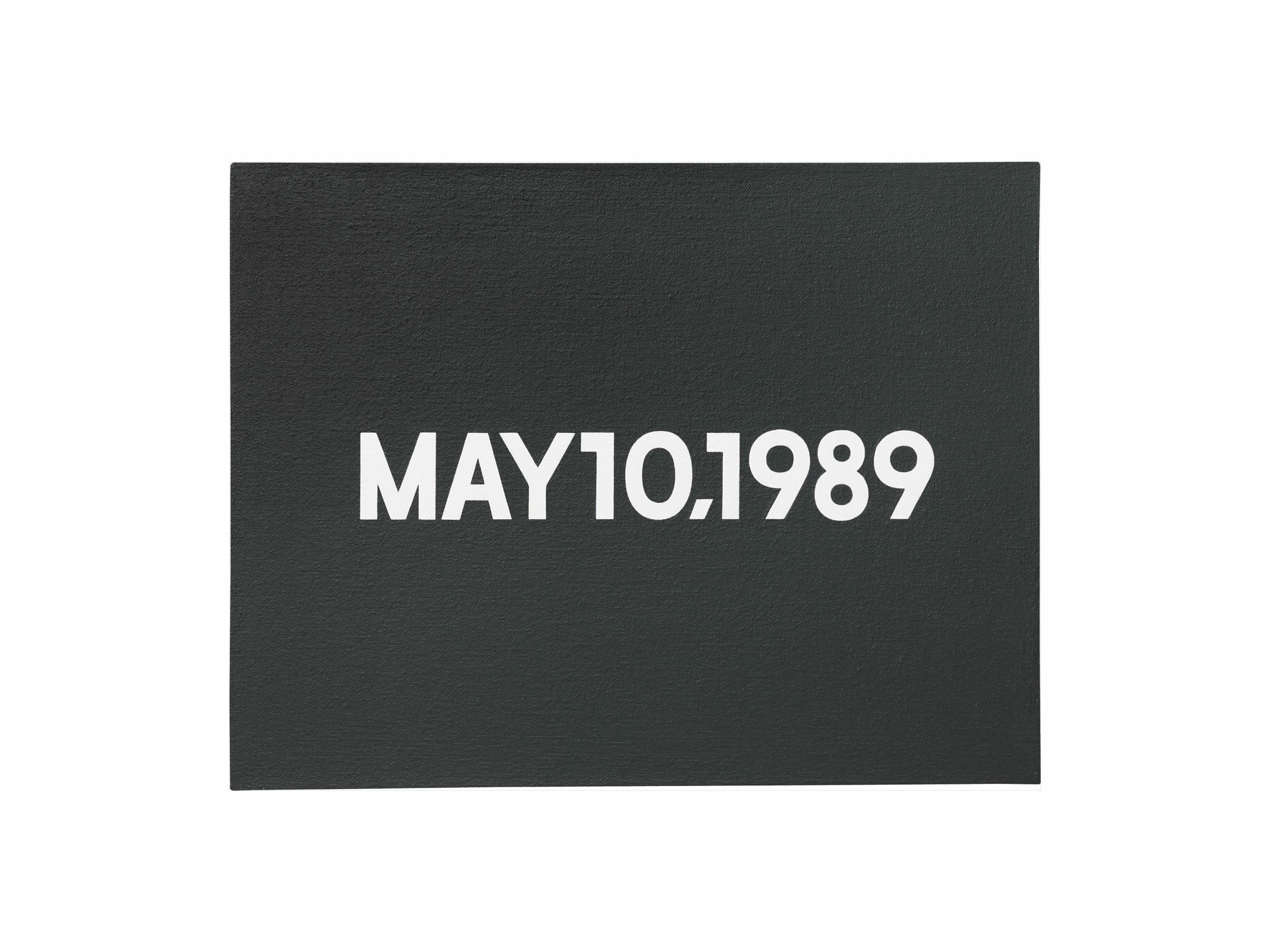 On Kawara: MAY 10, 1989, Liquitex on canvas, 25.4 × 33 cm, 1989.