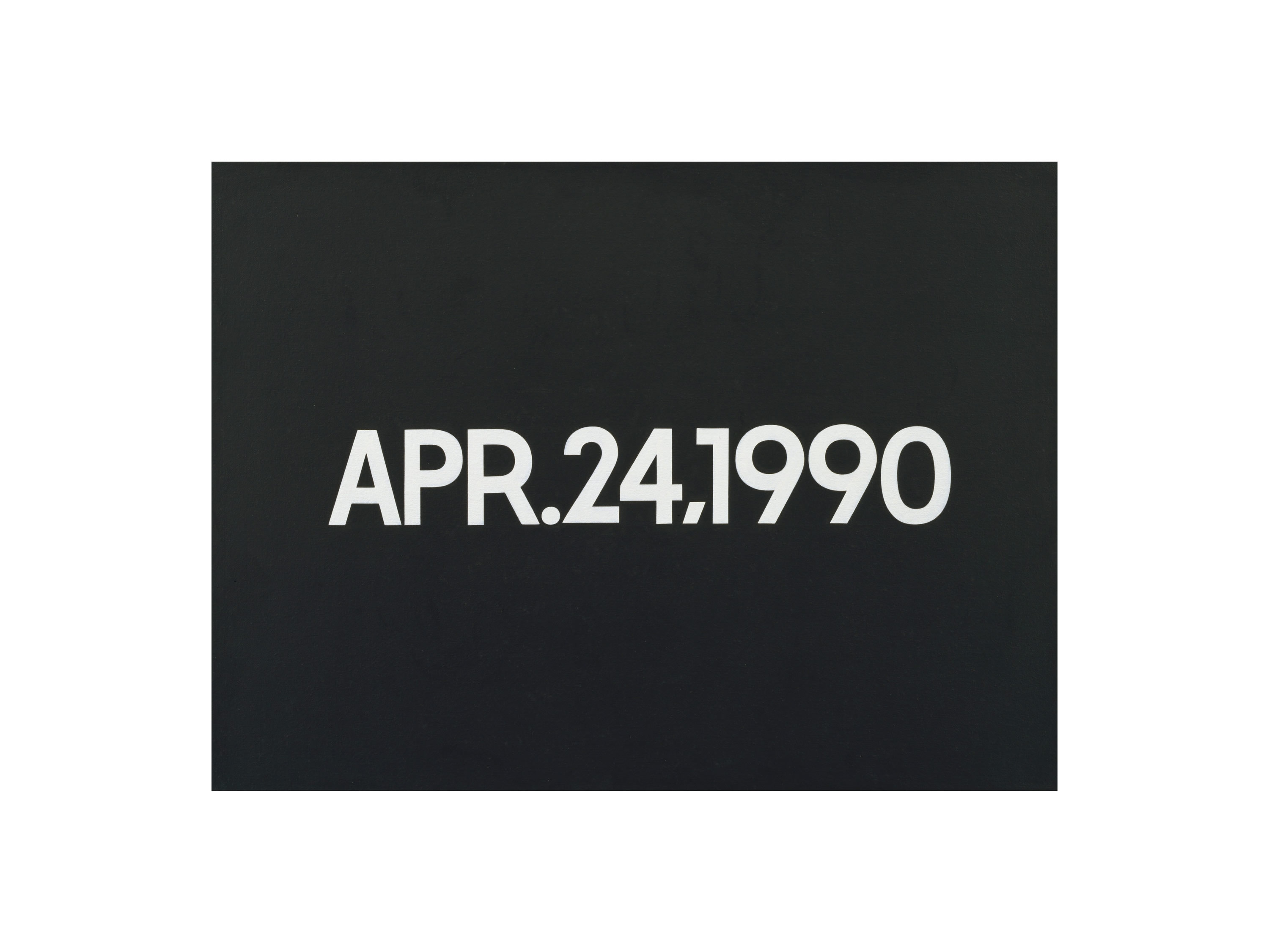 On Kawara: APR. 24, 1990, Liquitex on canvas, 46.4 × 61 cm, 1990.