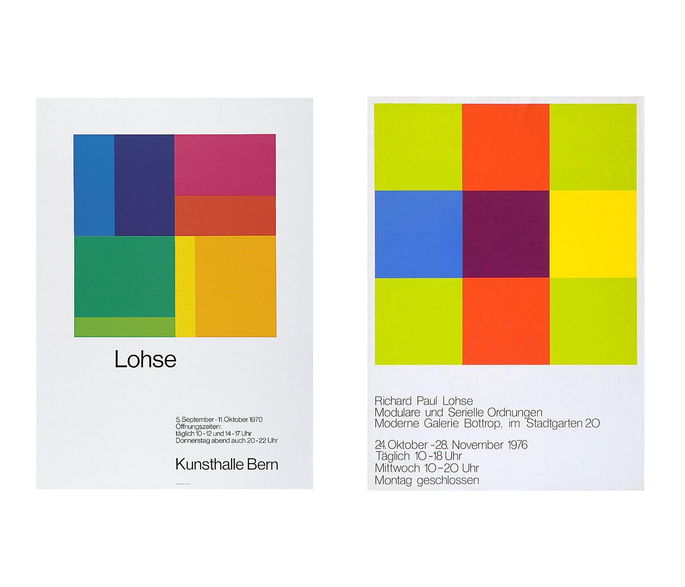 Richard Paul Lohse: Lohse - Kunsthalle Bern, 1970 / Modulare und Serielle Ordnungen - Moderne Galerie Bottrop, 1976