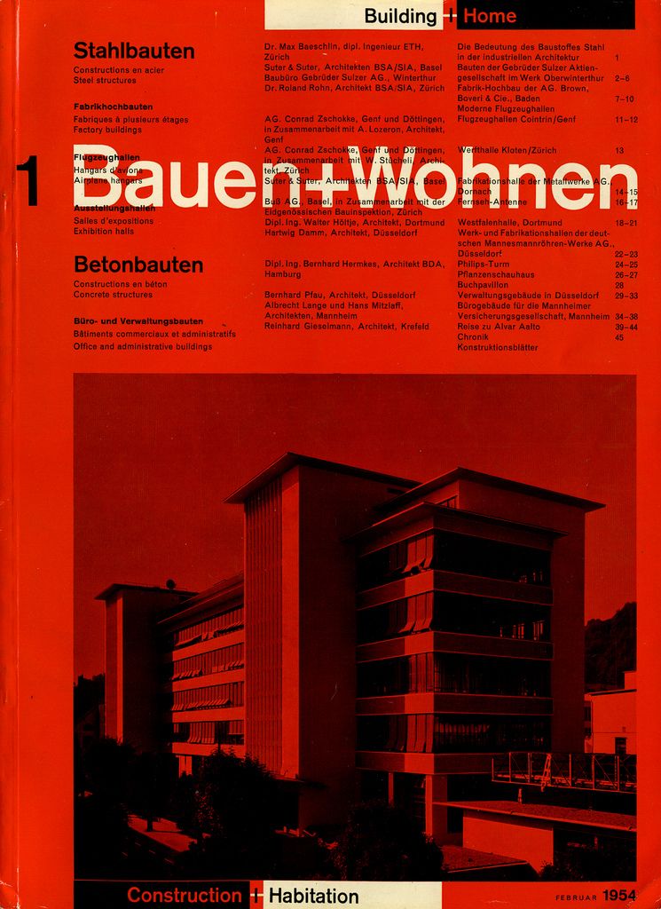 Richard Paul Lohse: Bauen + Wohnen, 1954
