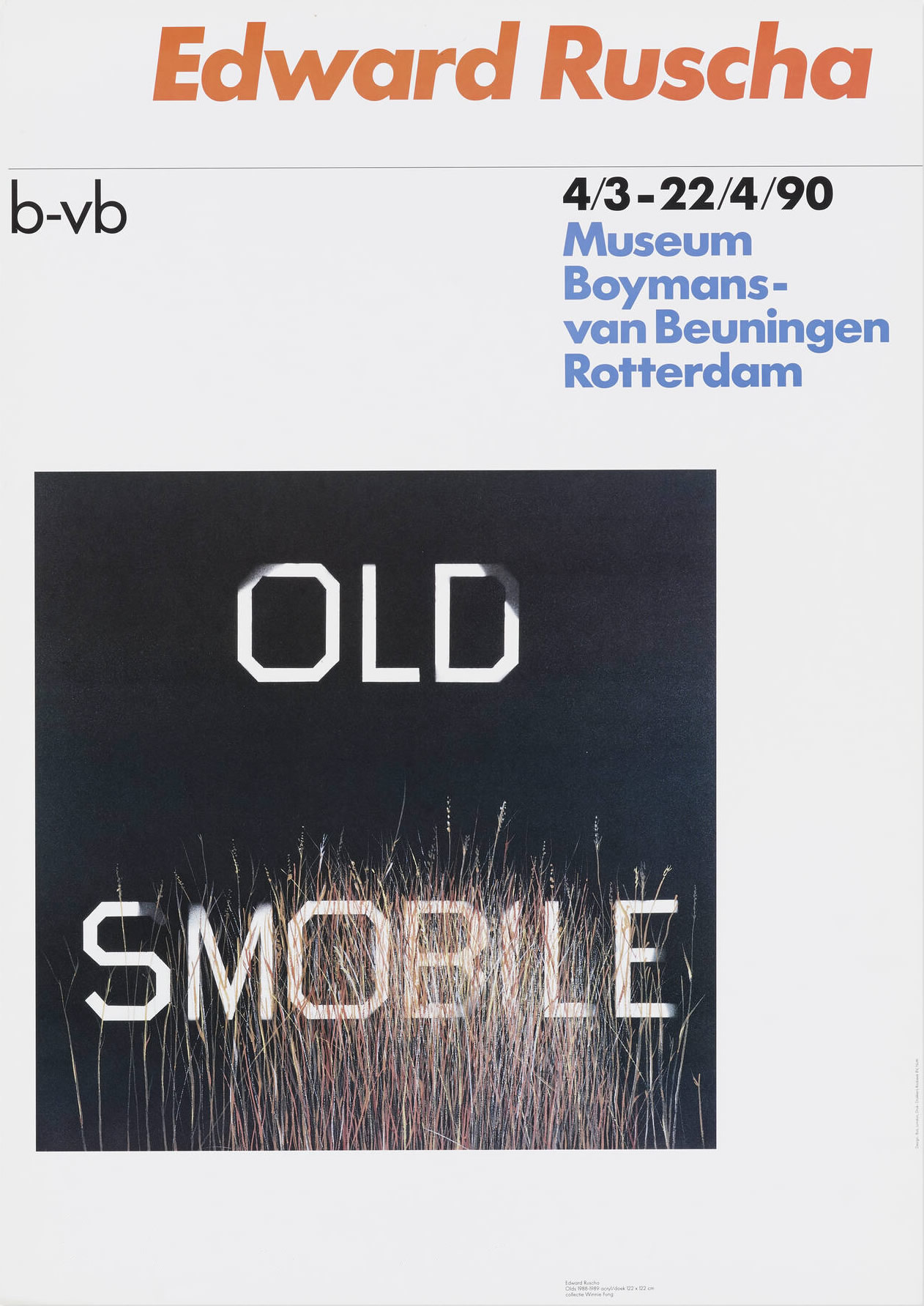 Edward Ruscha: Museum Boijmans-van Beuningen,Rotterdam, The Netherlands. 1990.