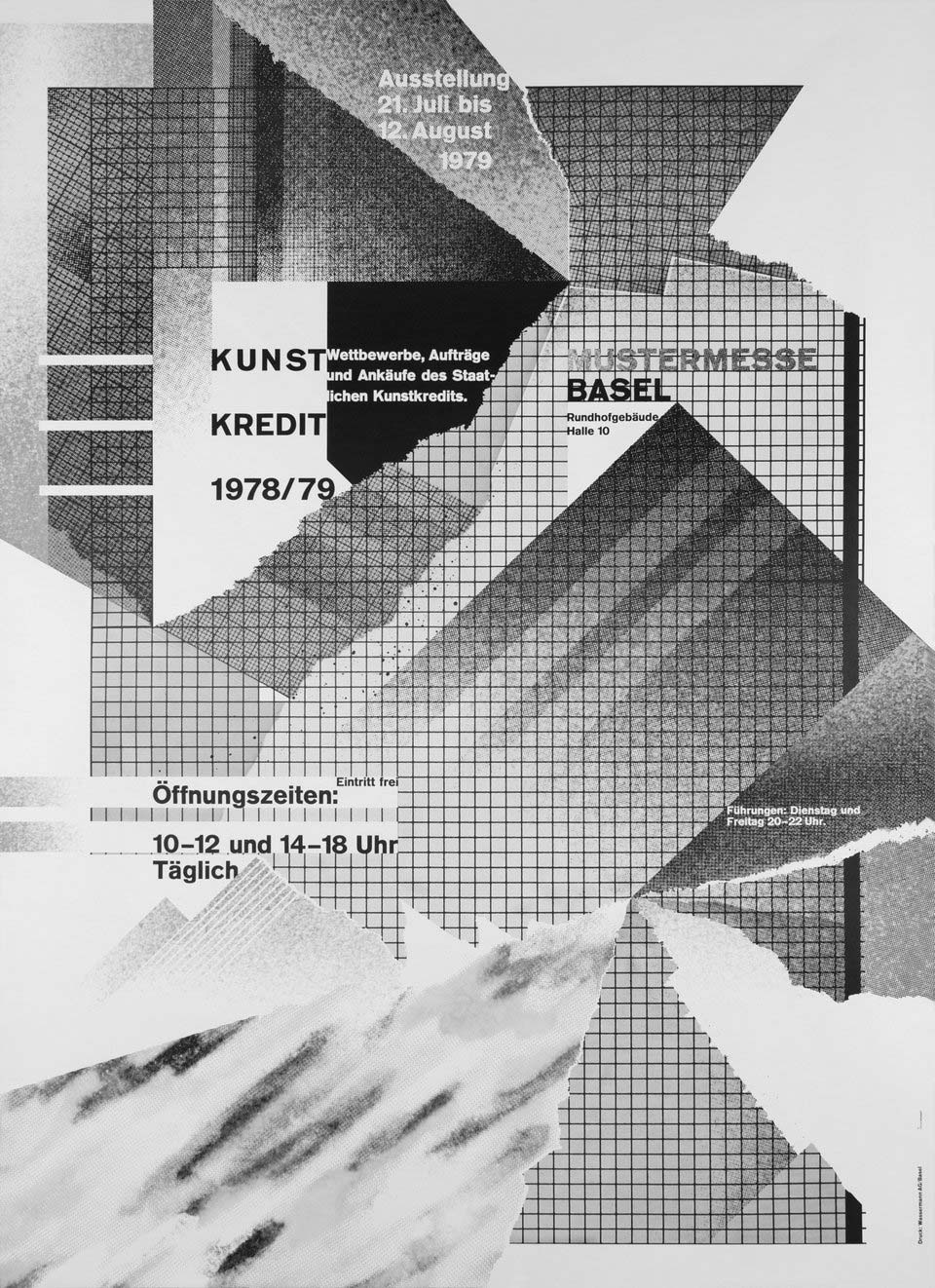 Wolfgang Weingart: Kunstkredit. Mustermesse Basel 1978/1979. 1979. Lithograph. (90 x 128 cm)