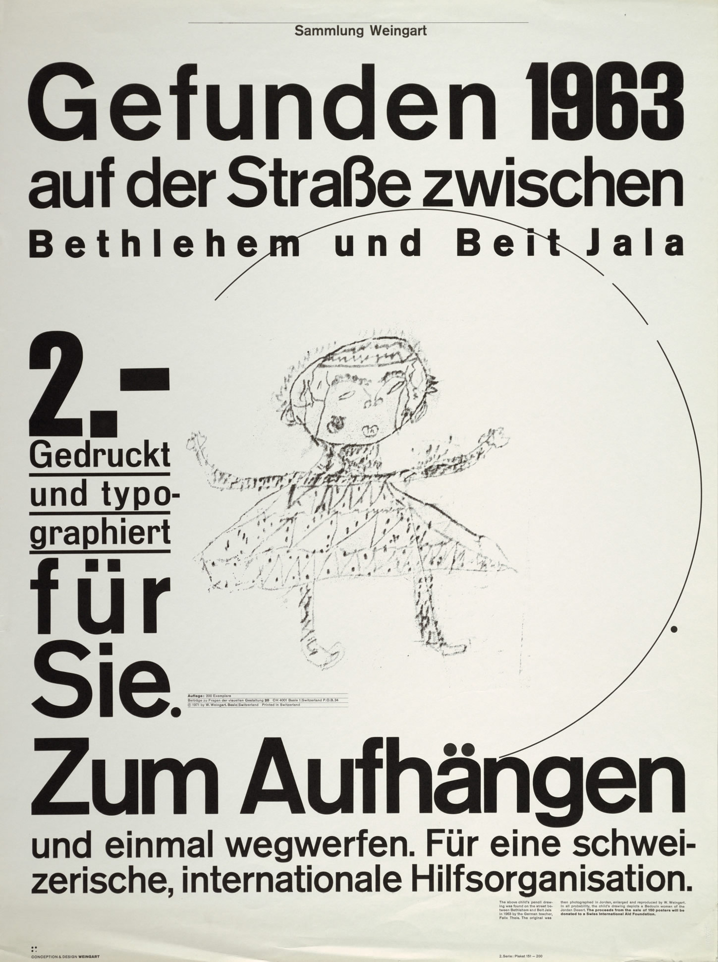 Wolfgang Weingart: Gefunden 1963 auf der Straβe zwischen Bethlehem und Beit Jala. 1971. Lithograph. (65.1 × 48.5 cm) 