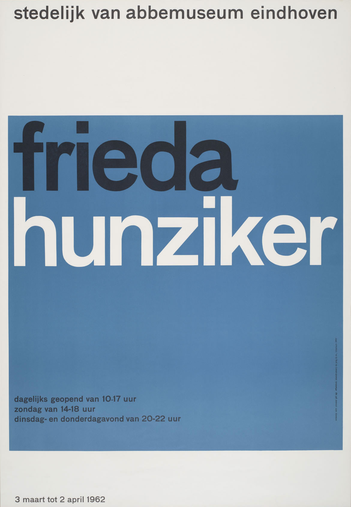 Wim Crouwel: Frieda Hunziker. 1962