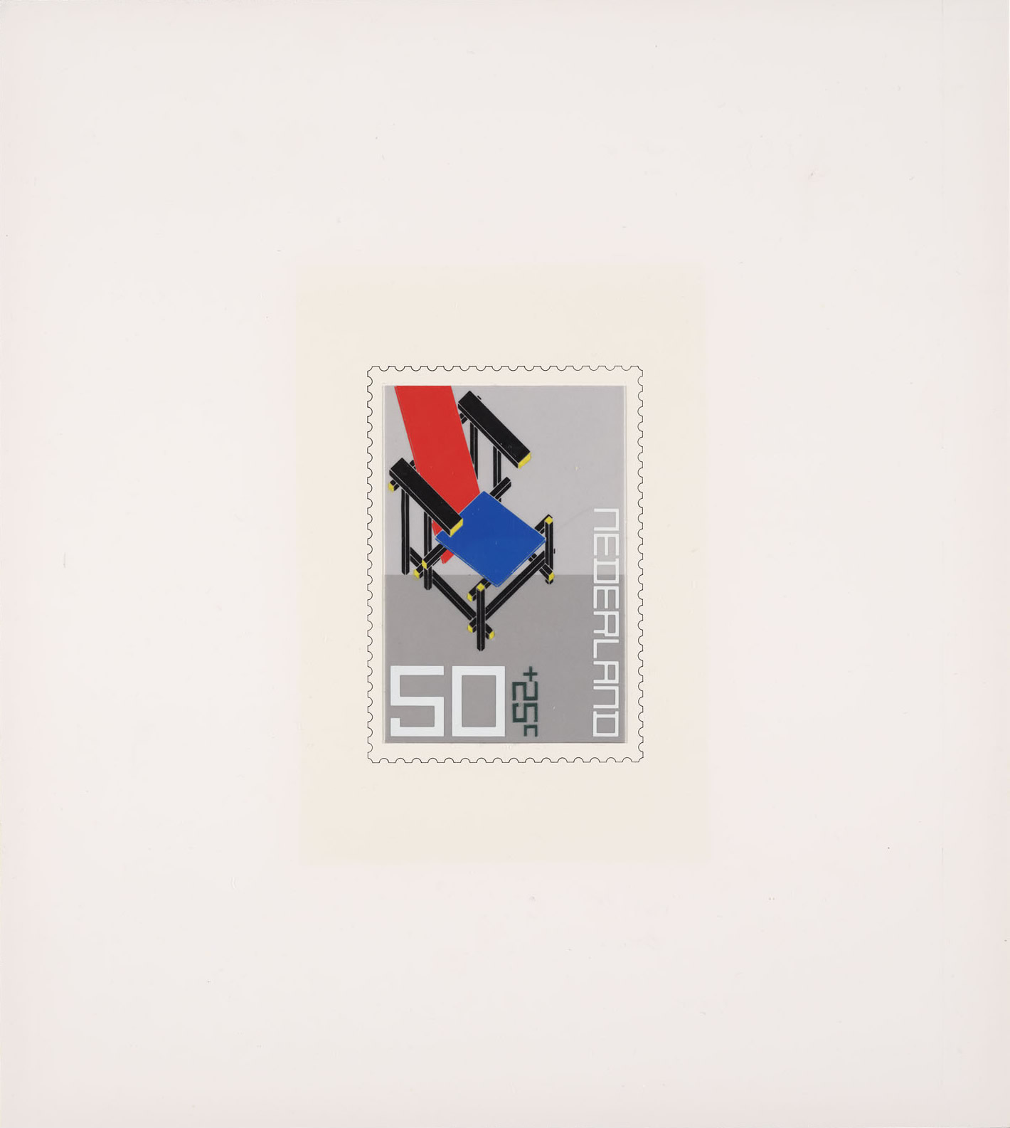 Wim Crouwel: First design for postage stamps Netherlands 1983 De Stijl - Design: Rietveld. 1982