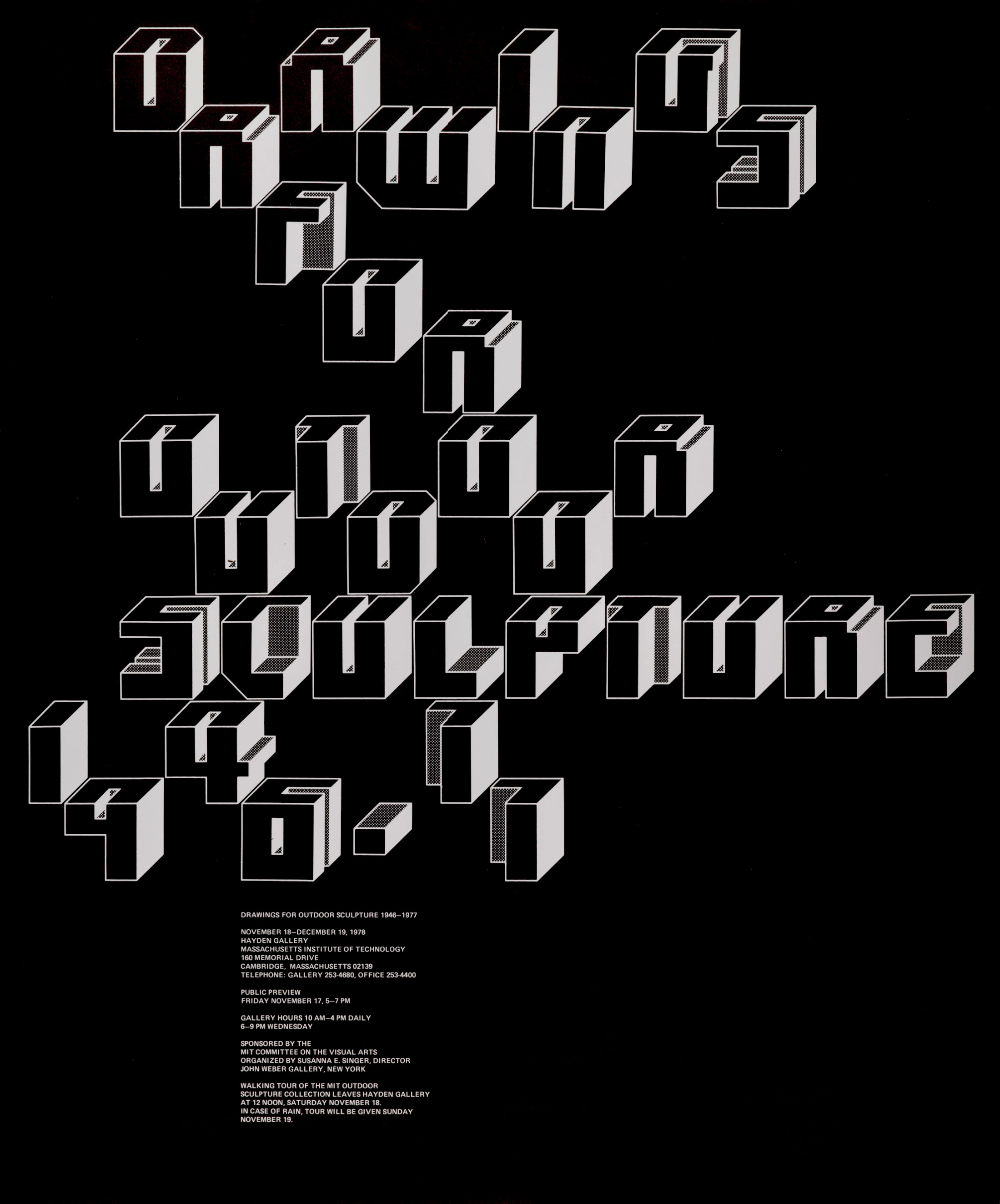 Jacqueline Casey, Drawings for Outdoor Sculptures. Poster, 1978