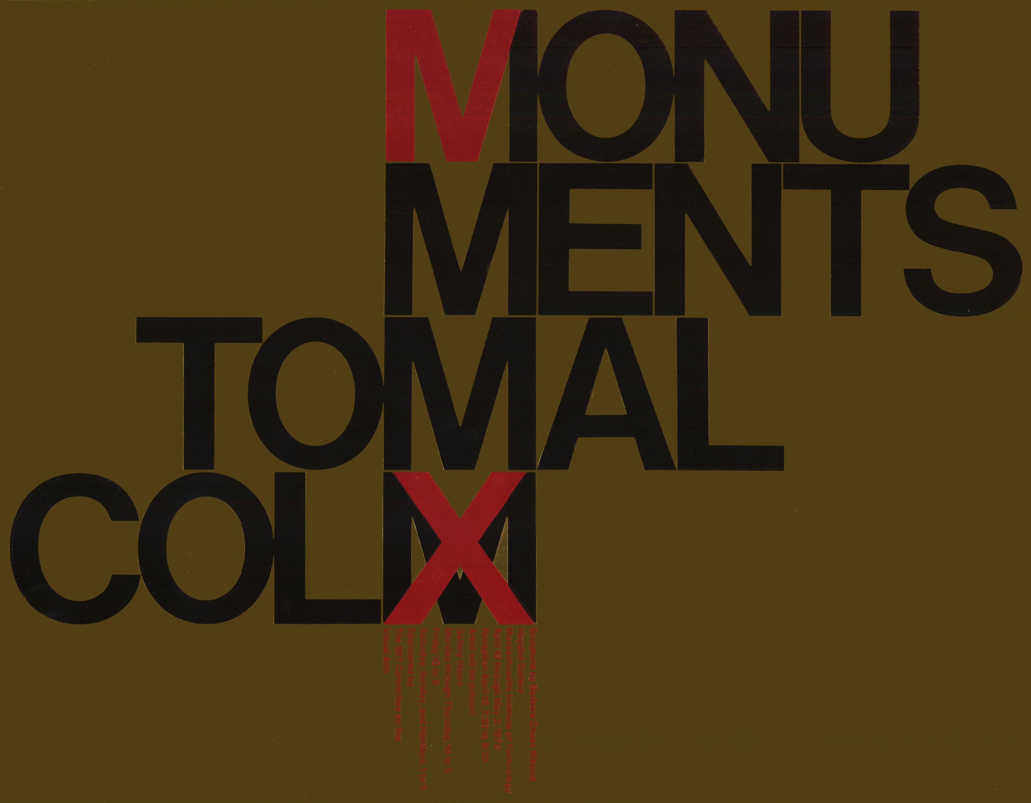 Jacqueline Casey: Monuments to Malcolm X: Sculpture by Barbara Chase Riboud, Poster, 1970.