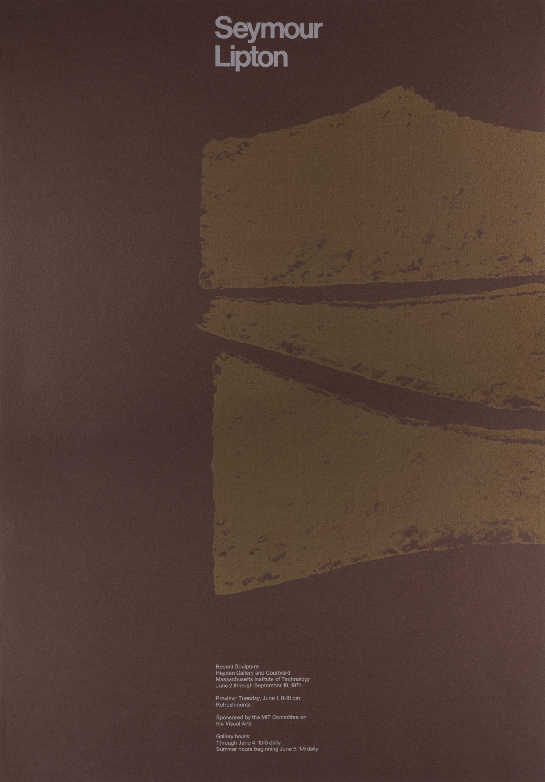 Jacqueline Casey: Seymour Lipton, Poster, 1971.