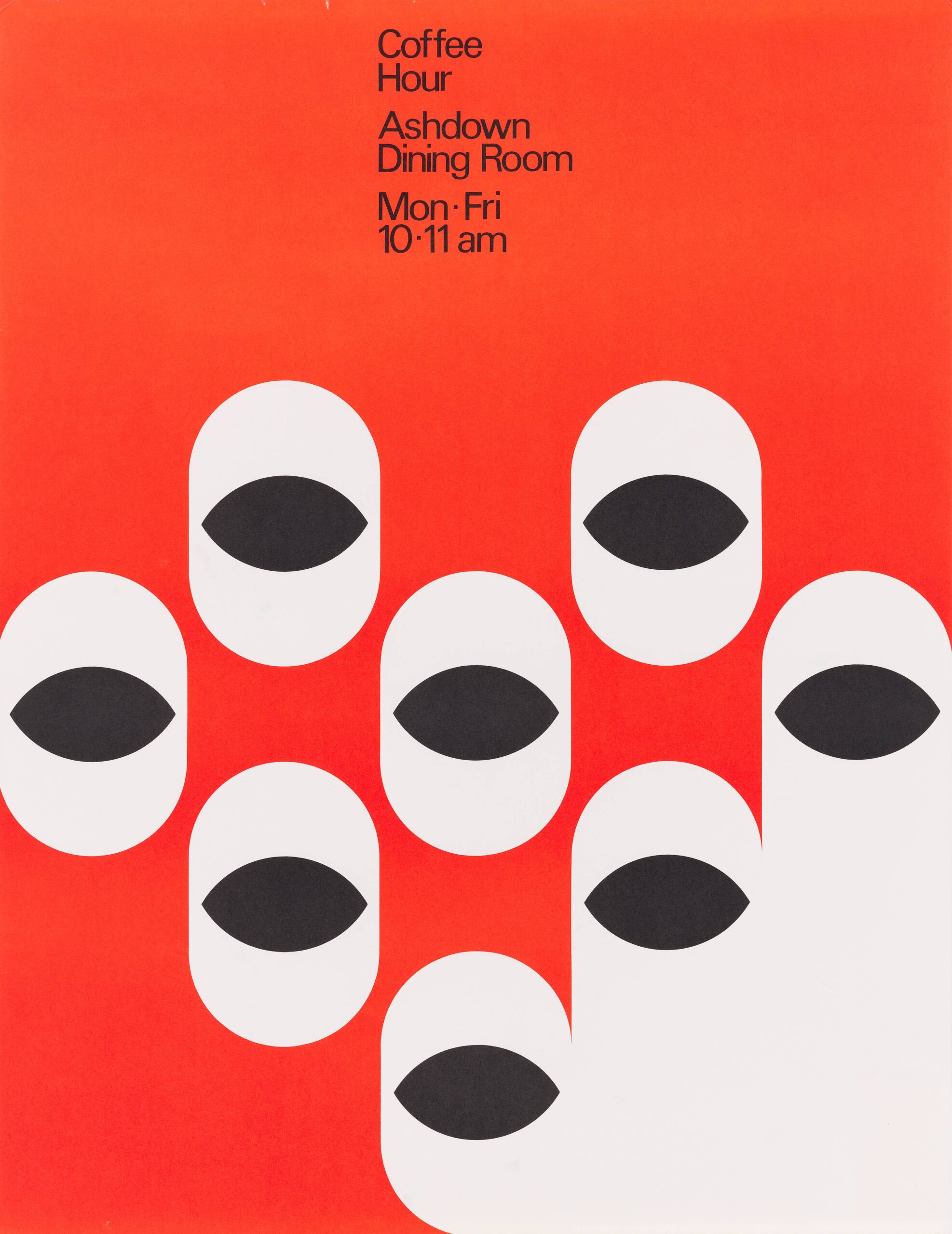 Jacqueline Casey: Ashdown Coffee Hour, Poster, 1972.