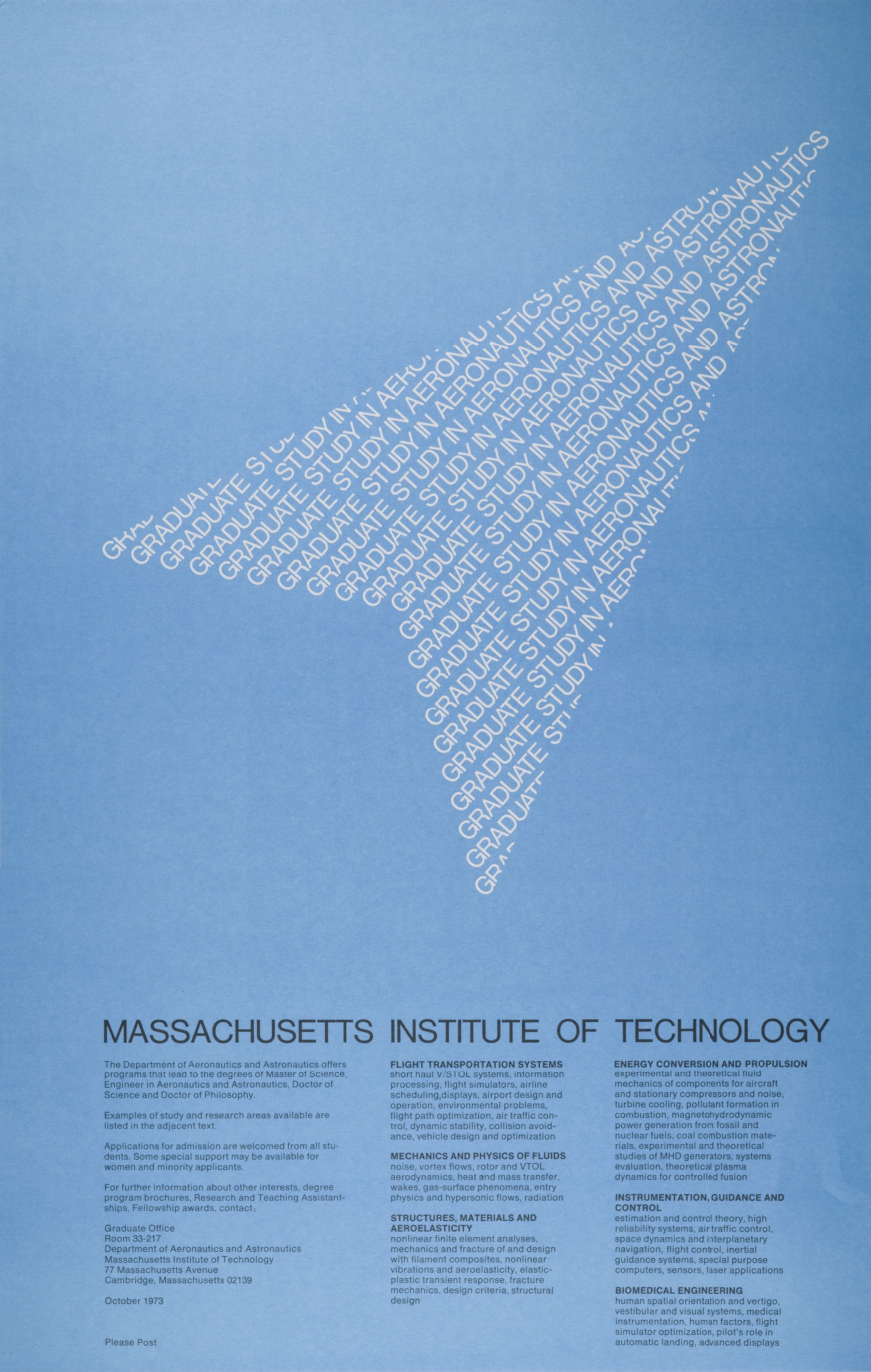 Jacqueline Casey: Aeronautics and Astronautics, Poster, 1973.