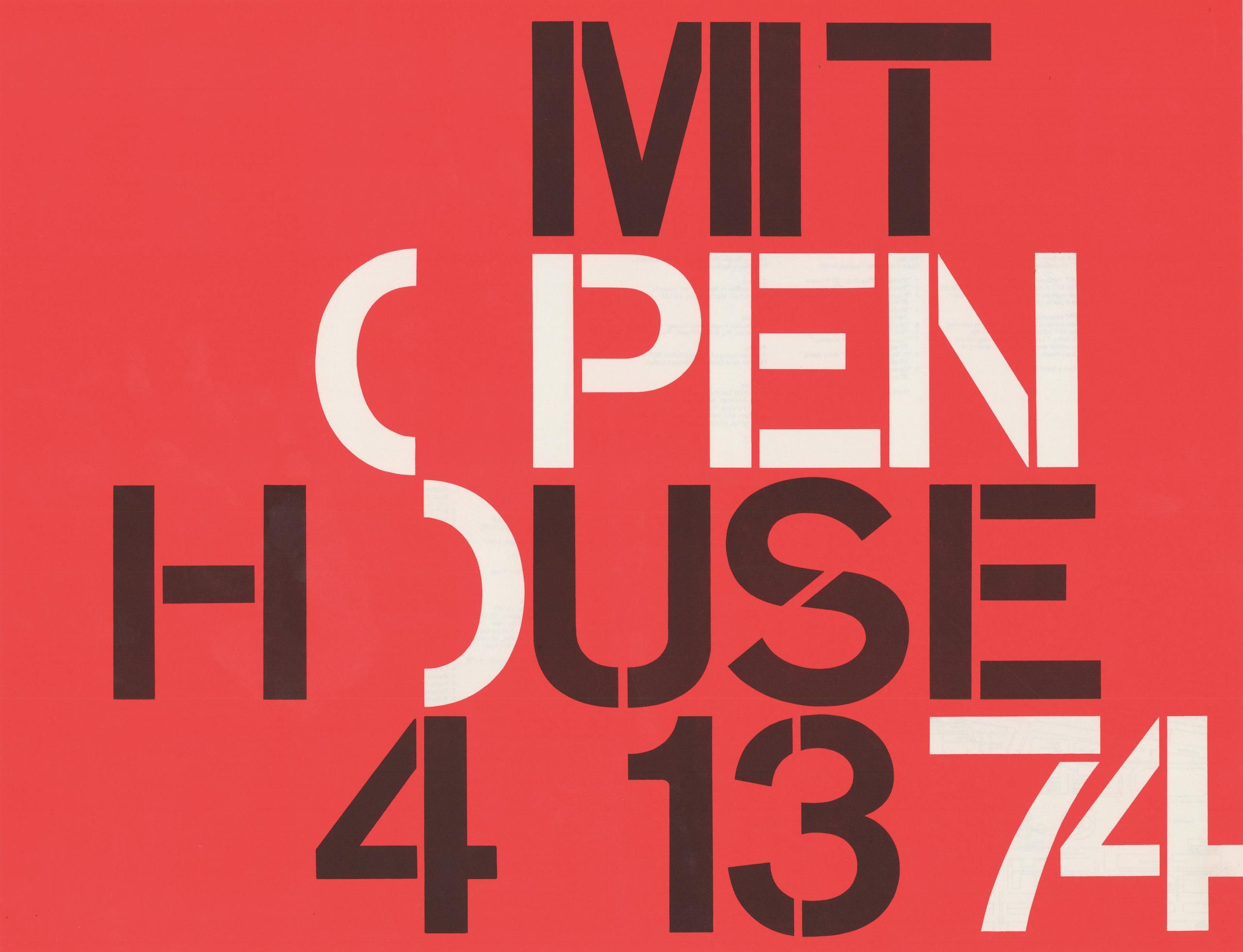 Jacqueline Casey: MIT Open House (red background), Poster, 1974.