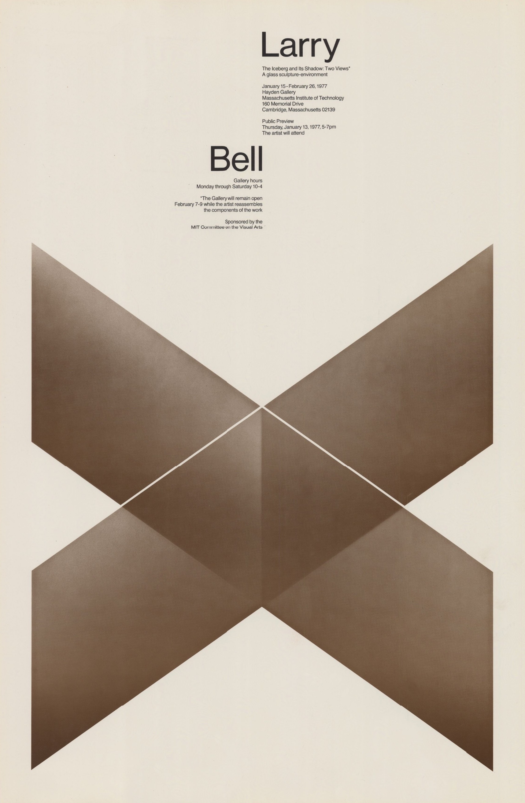 Jacqueline Casey: Larry Bell, Poster, 1977.
