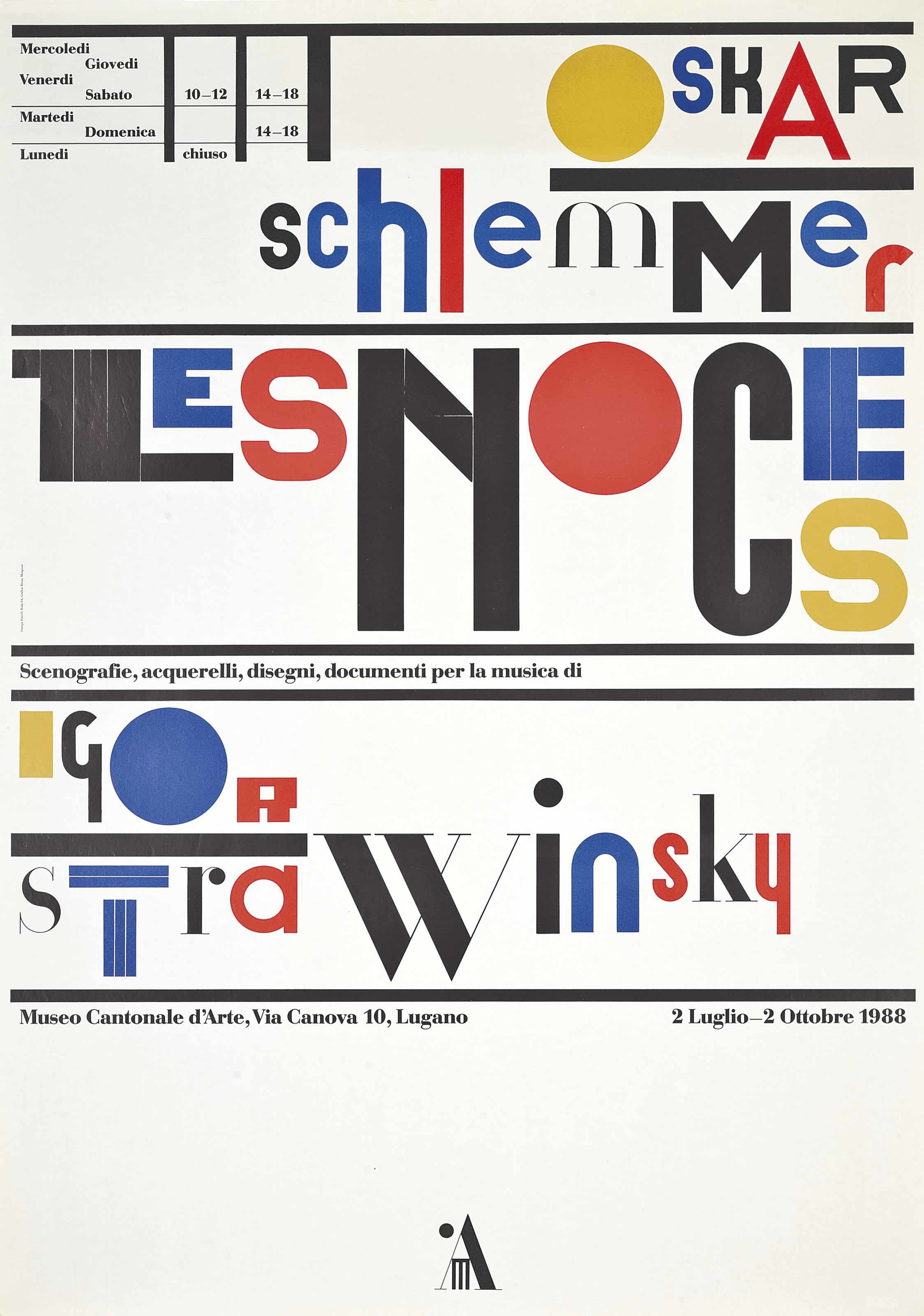 Bruno Monguzzi: Oskar Schlemmer – Les Noces – Igor Strawinsky Museo Cantonale d‘Arte Lugano, 103 x 73 cm, 1988.