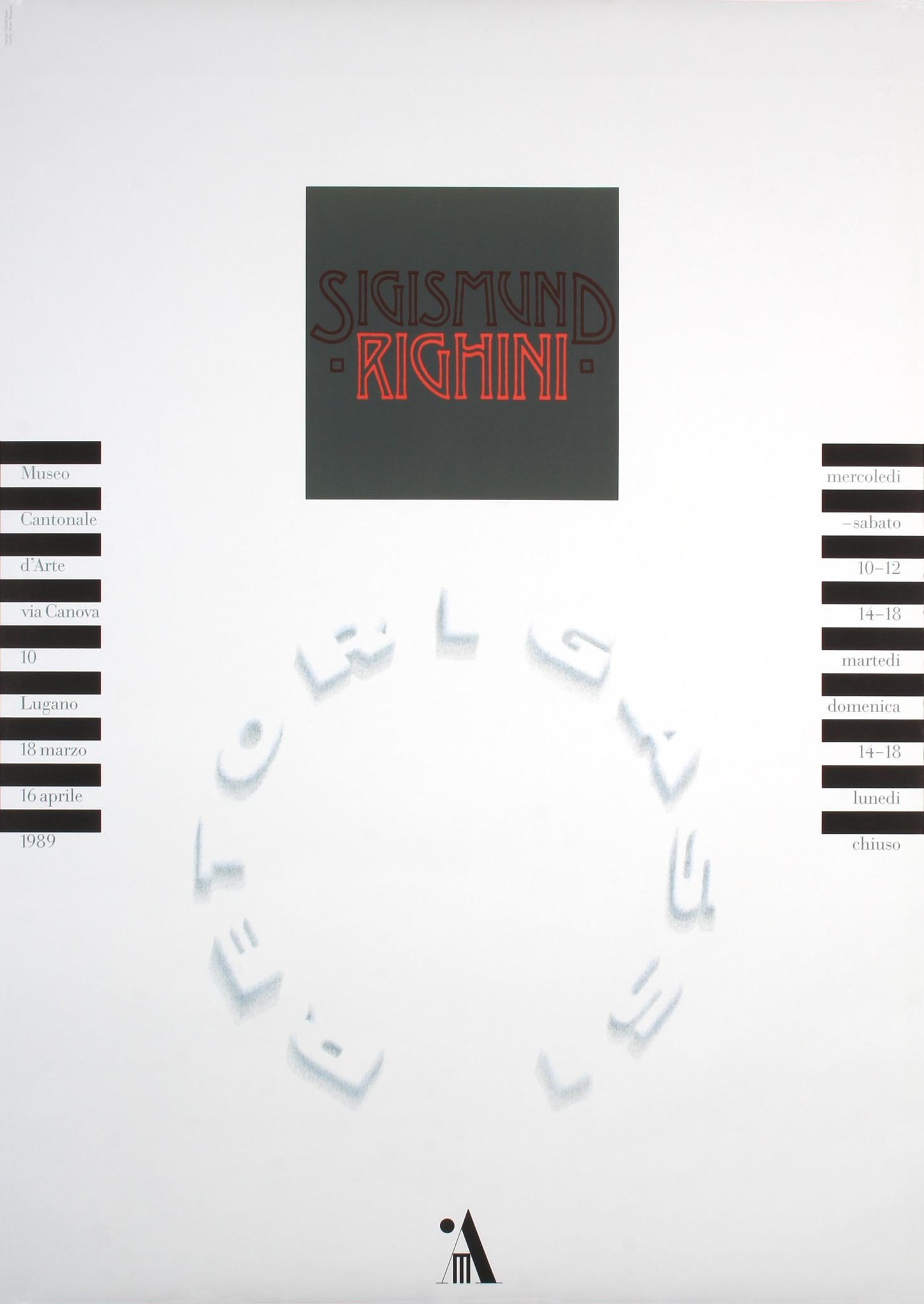 Bruno Monguzzi: Sigismund Righini, Museo Cantonale d‘Arte, Lugano, 128 x 90 cm, 1989.