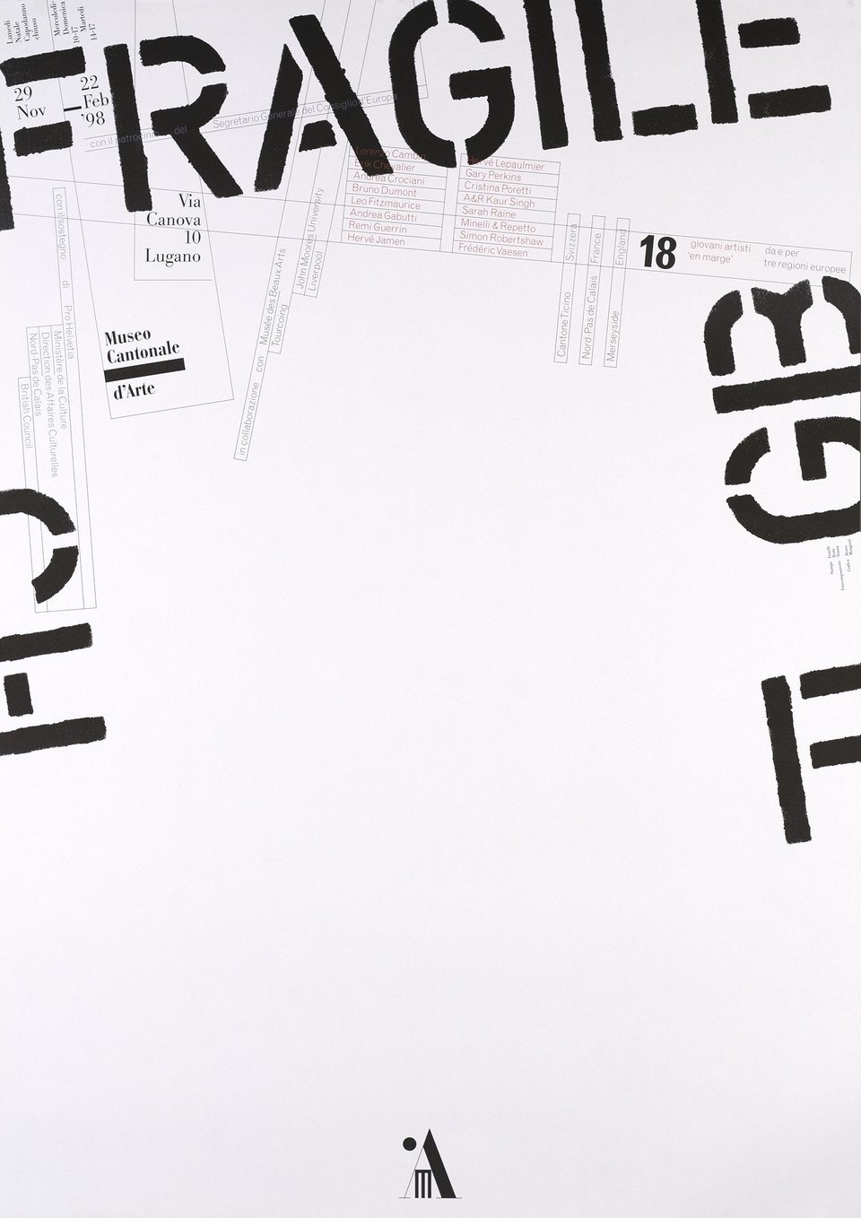 Bruno Monguzzi: Fragile, Museo Cantonale d‘Arte, Lugano, 128 x 90 cm, 1997.
