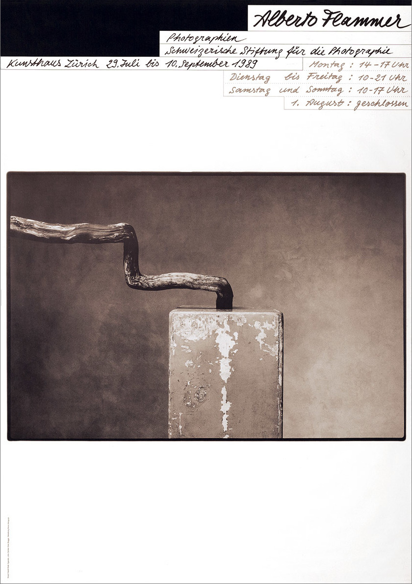 Bruno Monguzzi: Alberto Flammer, Stiftung für die Photographie, Kunsthaus Zürich, 128 x 90 cm, 1989.