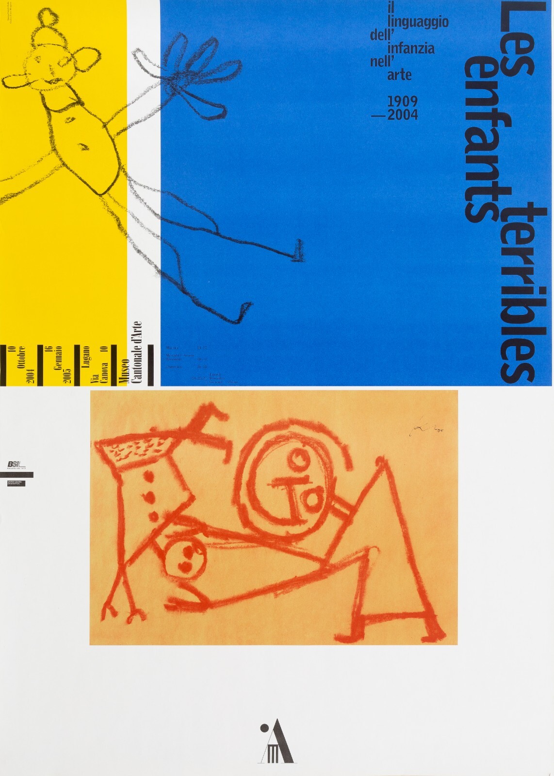 Bruno Monguzzi: Les enfants terribles, Il linguaggio dell‘ infanzia nell‘ arte 1909-2004, Museo Cantonale d‘Arte, Lugano, 128 x 90 cm, 2005.