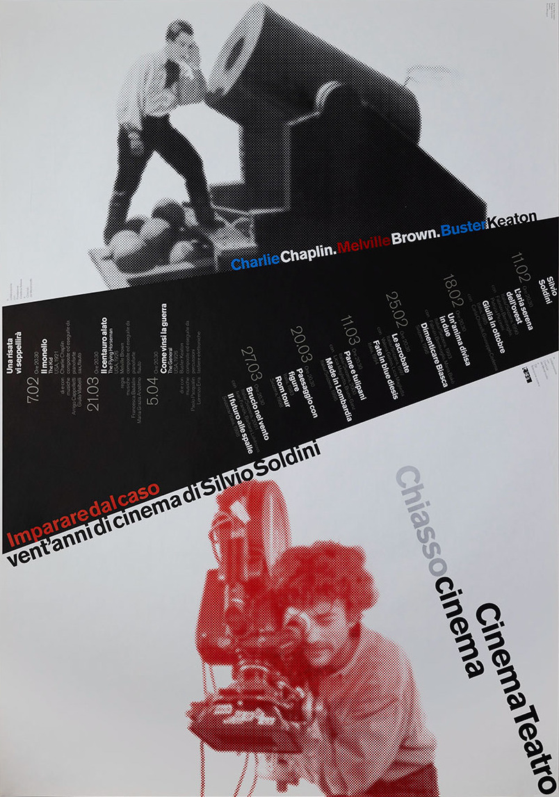 Bruno Monguzzi: Imparare dal caso, Vent‘anni di cinema di Silvio Soldini Cinema Teatro Chiassocinema, 128 x 90 cm, 2004.