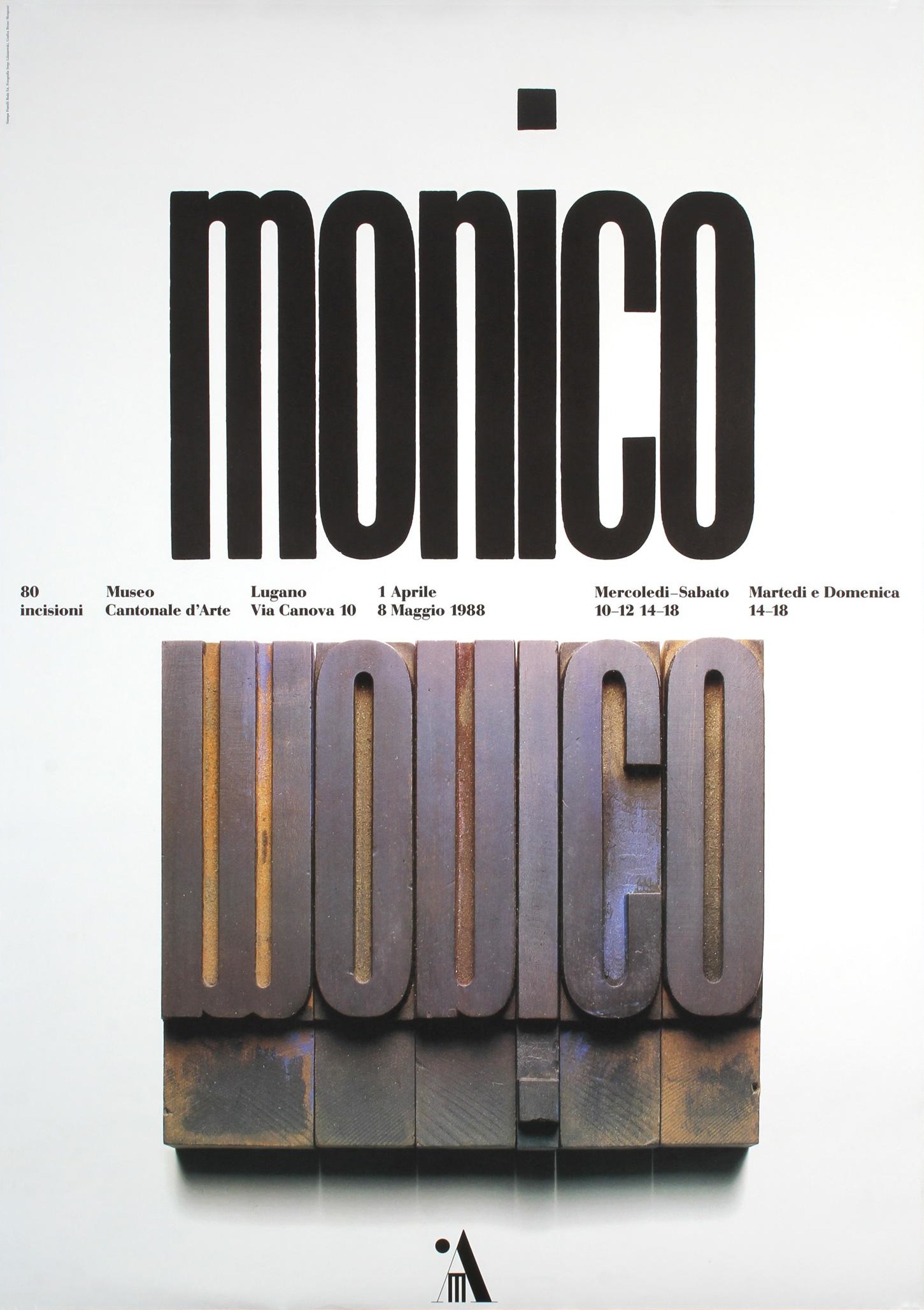 Bruno Monguzzi: Monico, Museo Cantonale d‘Arte, Lugano, 128 x 90 cm, 1988.