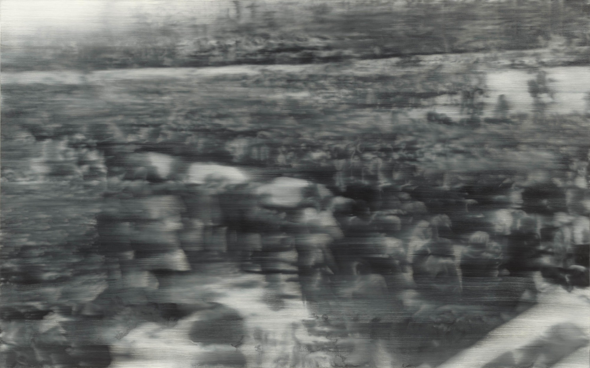 Gerhard Richter: Funeral, (Beerdigung) 200 x 320 cm, oil on canvas, 1988.