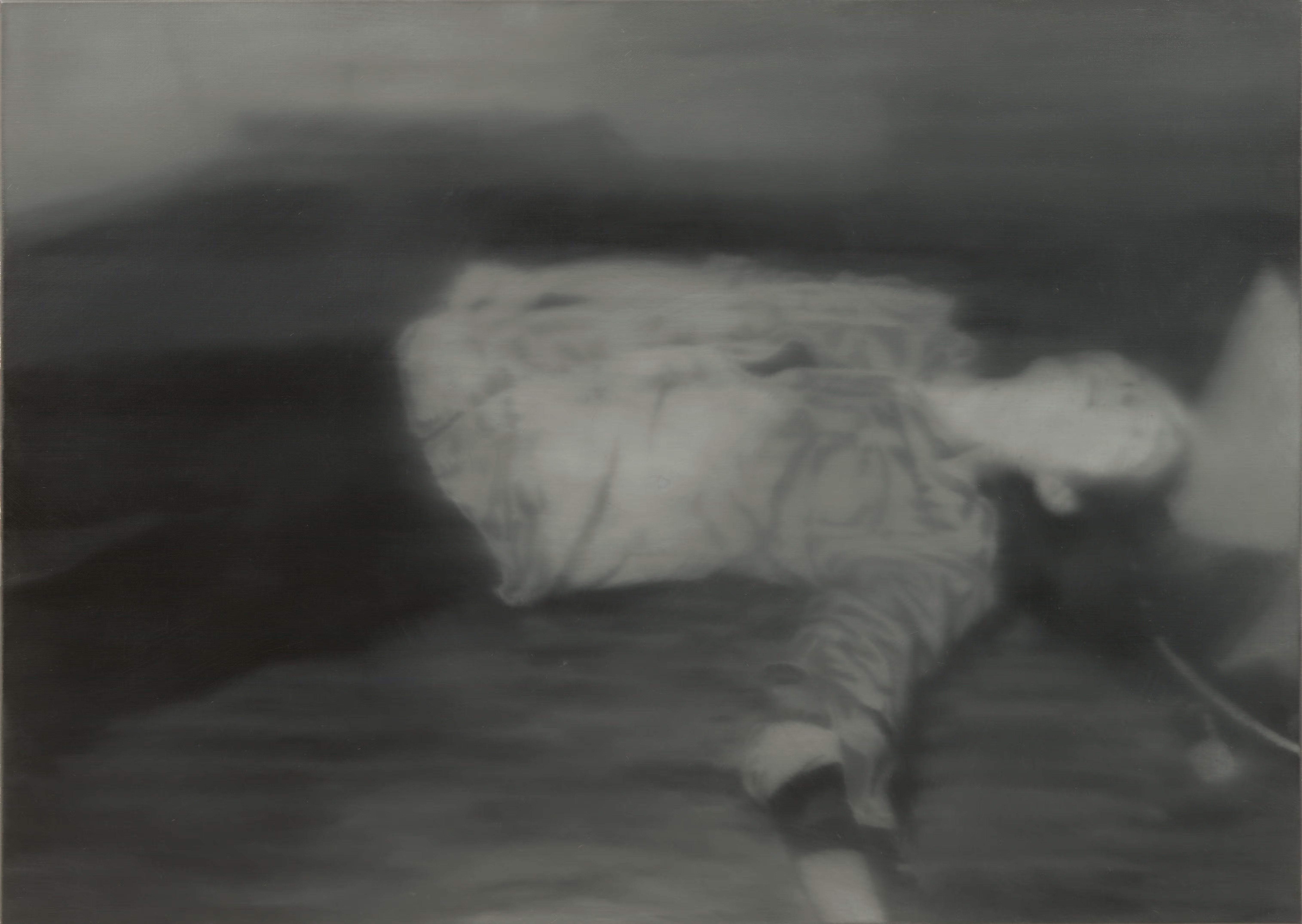 Gerhard Richter: Man Shot Down 2 (Erschossener 2) – 100 × 140 cm, oil on canvas, 1988.