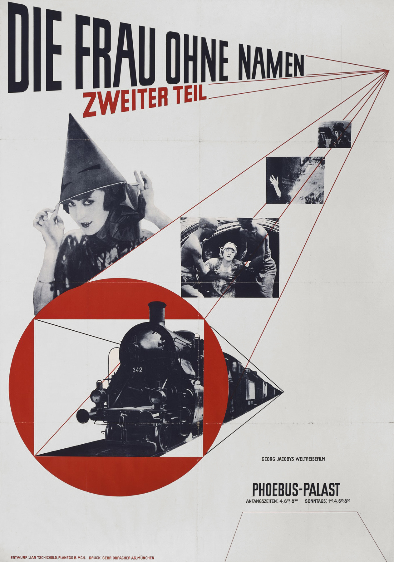 Jan Tschichold. Poster: Die Frau ohne Namen, Zweiter Teil 1927 Photolithograph (123.8 x 86.4 cm)