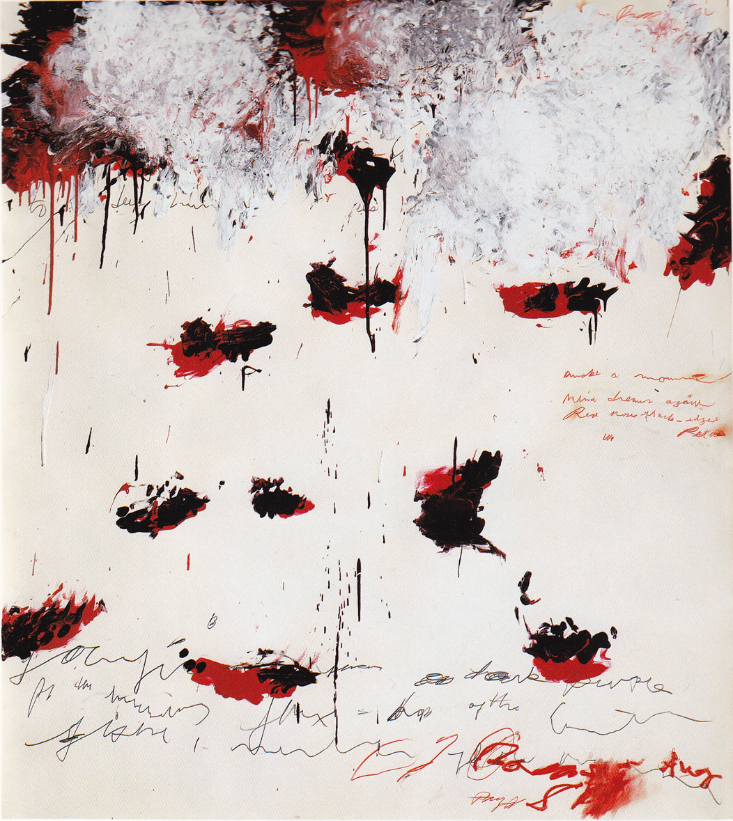 Cy Twombly. Petals of Fire 1989 / Acrylic Paint, Oil Stick, Pencil, Colour Pencil, (144 x 128 cm)