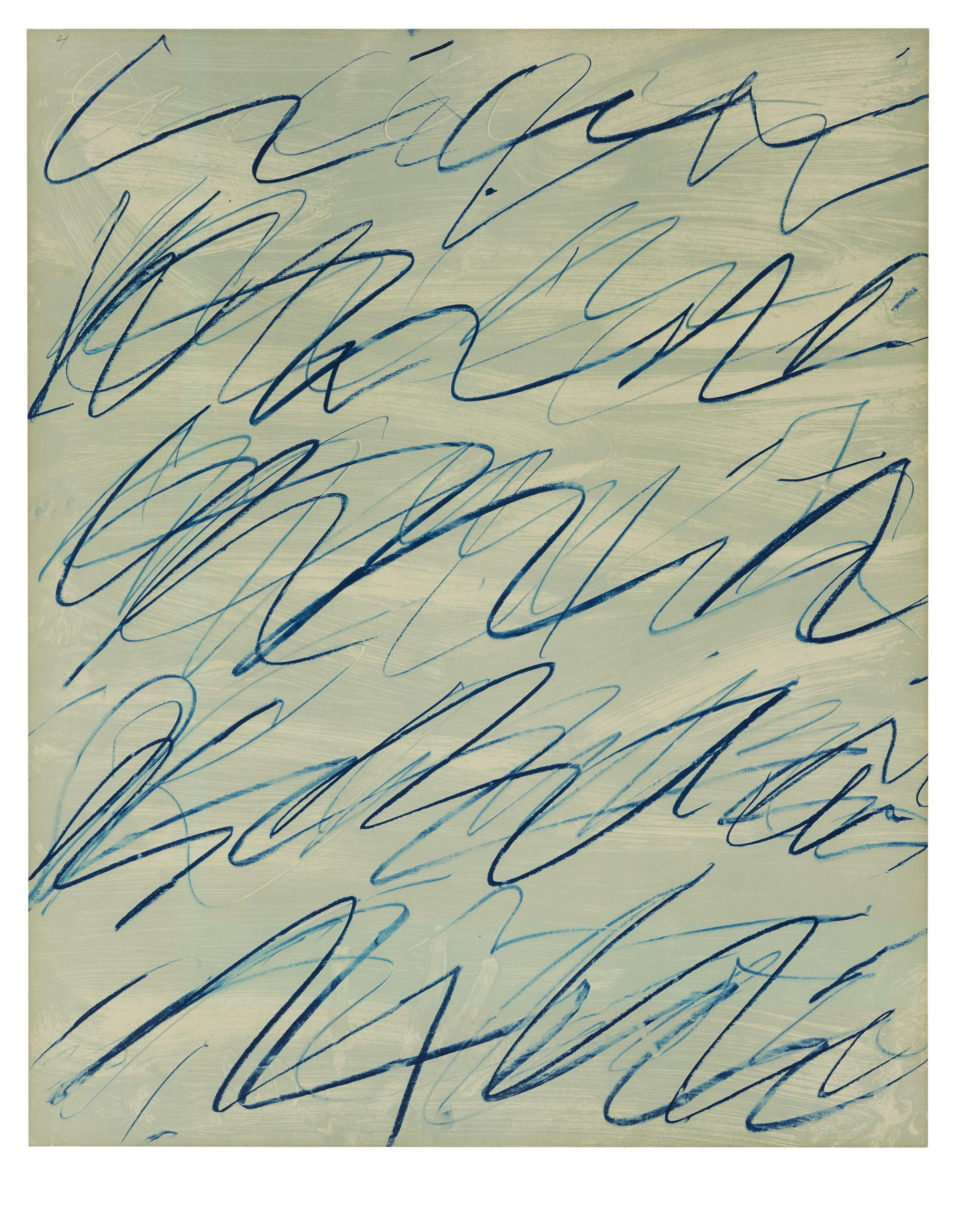 Cy Twombly: ROMAN NOTES IV / Offset colour lithograph. / Paper size 86.8 x 70 cm / Edition 100 (1–100) / Bastian 24.