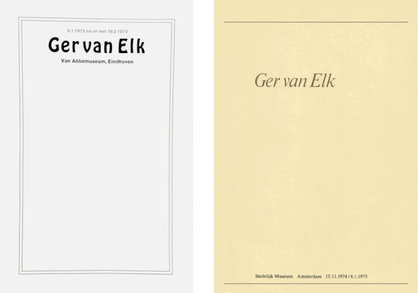 Ger van Elk catalog, Van Abbesmuseum, 1973 – [fig. 5], Ger van Elk catalog, Stedelijk Museum, 1975 – [fig. 6]